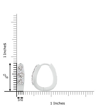 5.2mm IJI1I2 Diamond Three Stone Hoop Earrings in White Gold product image