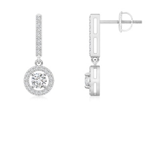 3.3mm HSI2 Floating Round Diamond Halo Drop Earrings in P950 Platinum