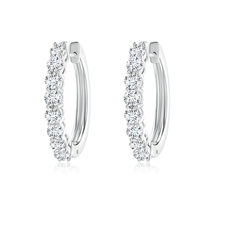 2.5mm GVS2 Airline-Set Diamond Hinged Hoop Earrings in P950 Platinum 