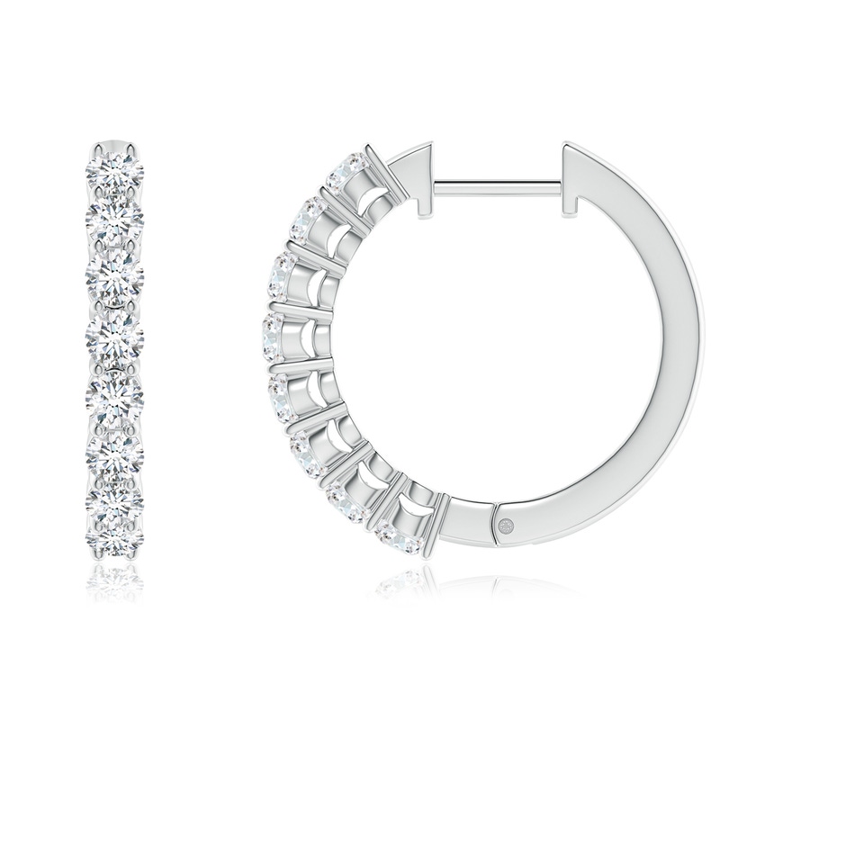 2.5mm GVS2 Airline-Set Diamond Hinged Hoop Earrings in P950 Platinum side-1