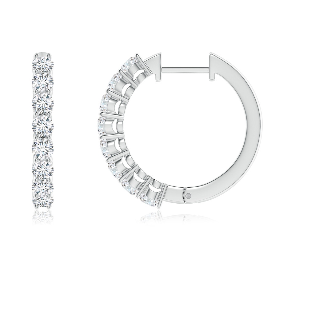2.5mm GVS2 Airline-Set Diamond Hinged Hoop Earrings in White Gold - side_1