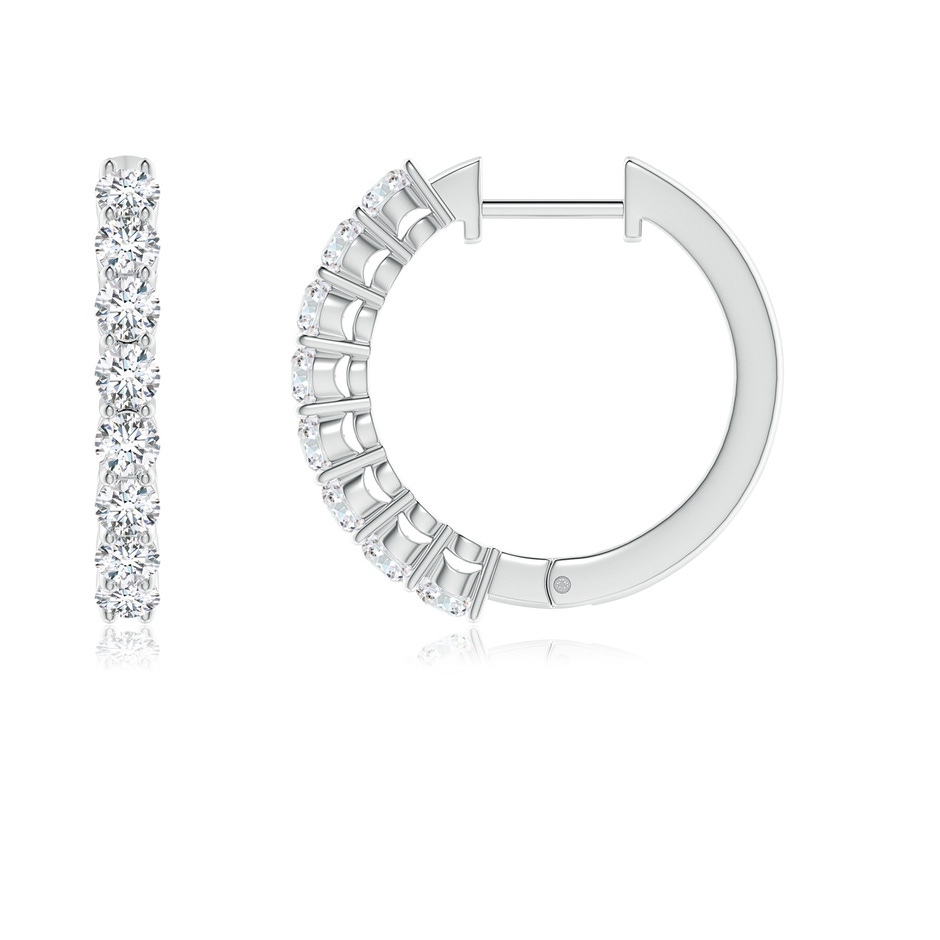 2.5mm GVS2 Airline-Set Diamond Hinged Hoop Earrings in White Gold side-1