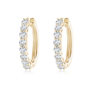 2.5mm GVS2 Airline-Set Diamond Hinged Hoop Earrings in Yellow Gold