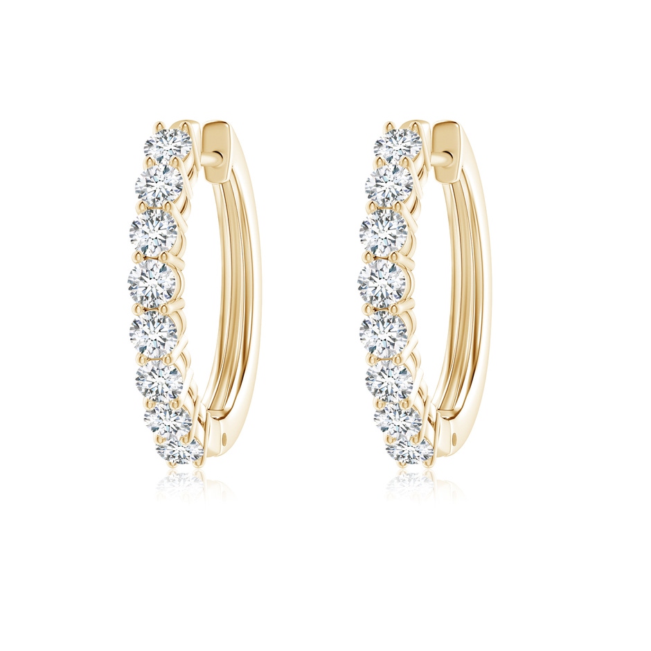 2.5mm GVS2 Airline-Set Diamond Hinged Hoop Earrings in Yellow Gold 