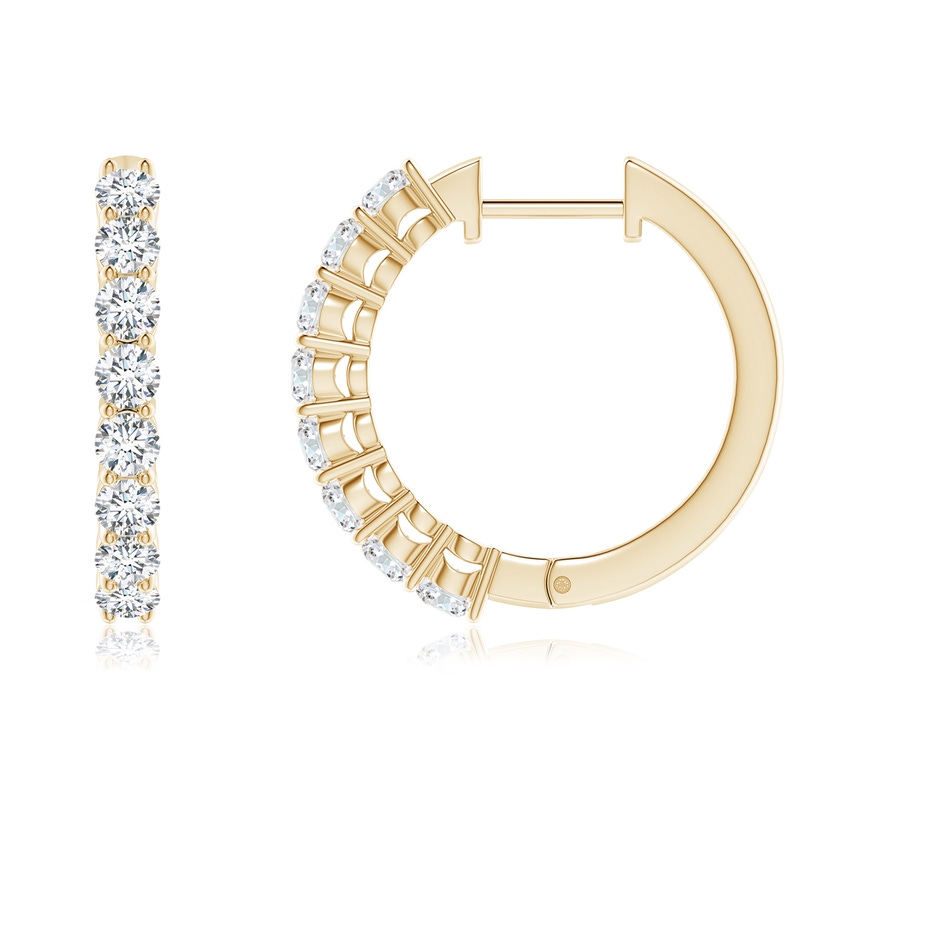 2.5mm GVS2 Airline-Set Diamond Hinged Hoop Earrings in Yellow Gold side-1