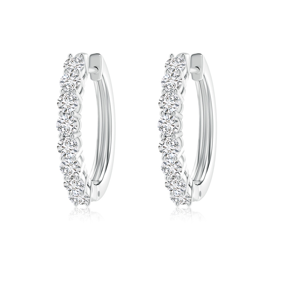 2.5mm HSI2 Airline-Set Diamond Hinged Hoop Earrings in White Gold 