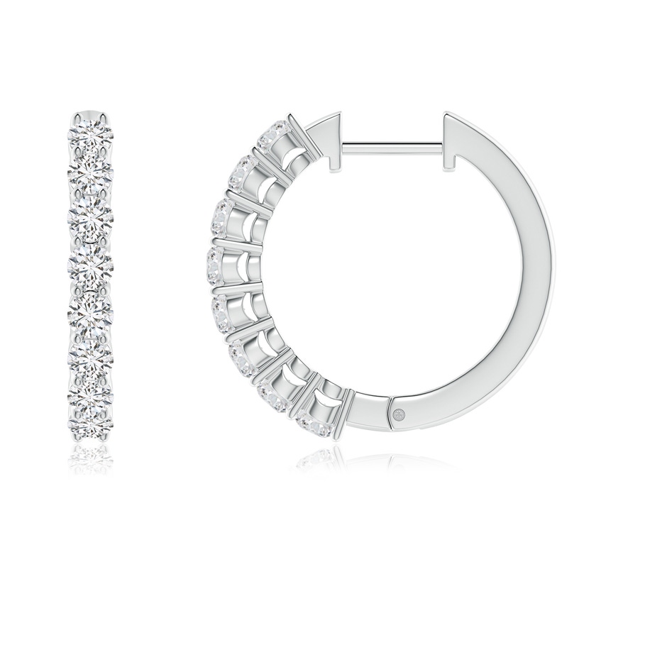 2.5mm HSI2 Airline-Set Diamond Hinged Hoop Earrings in White Gold side-1