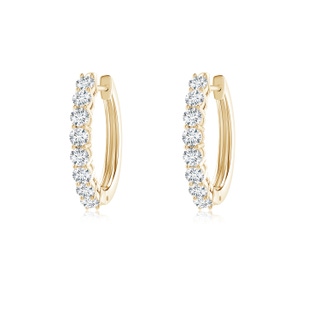 2mm GVS2 Airline-Set Diamond Hinged Hoop Earrings in Yellow Gold