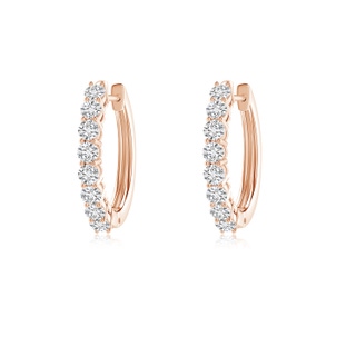 2mm HSI2 Airline-Set Diamond Hinged Hoop Earrings in 9K Rose Gold