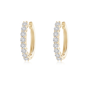 2mm HSI2 Airline-Set Diamond Hinged Hoop Earrings in Yellow Gold