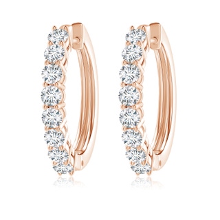 3.2mm GVS2 Airline-Set Diamond Hinged Hoop Earrings in 9K Rose Gold