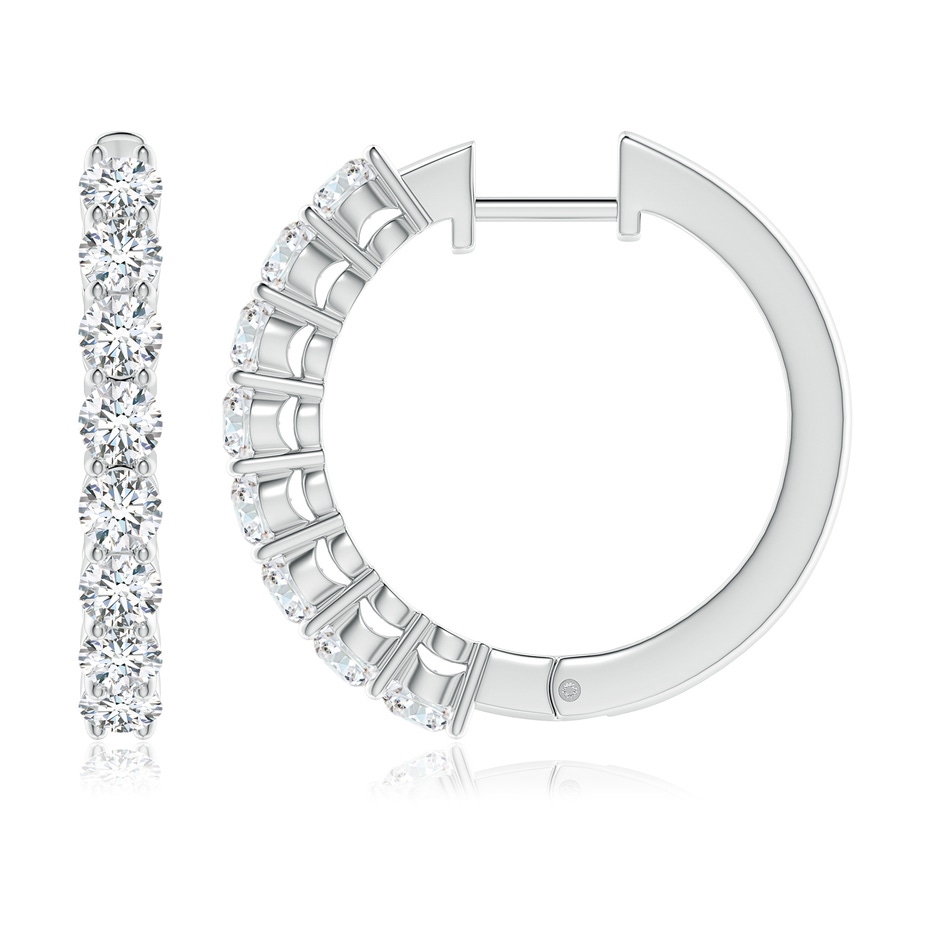 3.2mm GVS2 Airline-Set Diamond Hinged Hoop Earrings in P950 Platinum side-1
