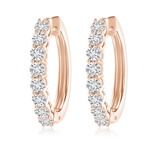 3.2mm HSI2 Airline-Set Diamond Hinged Hoop Earrings in 10K Rose Gold