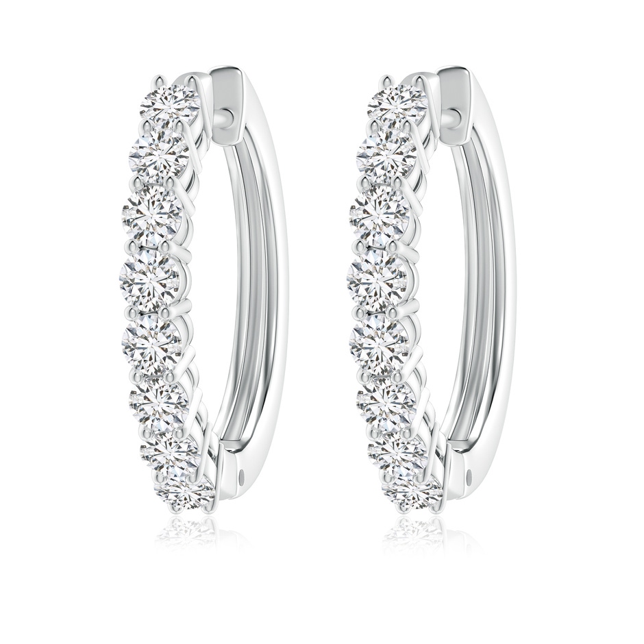 3.2mm HSI2 Airline-Set Diamond Hinged Hoop Earrings in P950 Platinum 
