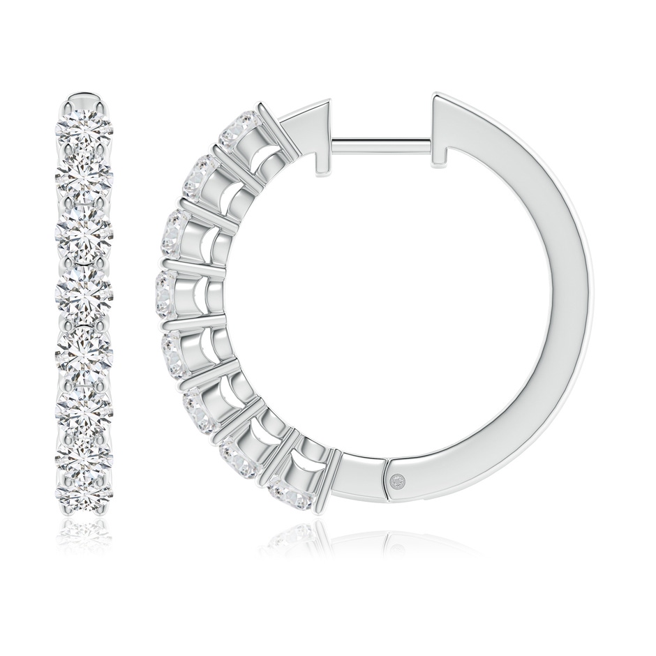 3.2mm HSI2 Airline-Set Diamond Hinged Hoop Earrings in P950 Platinum side-1