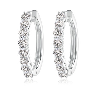 3.2mm IJI1I2 Airline-Set Diamond Hinged Hoop Earrings in P950 Platinum