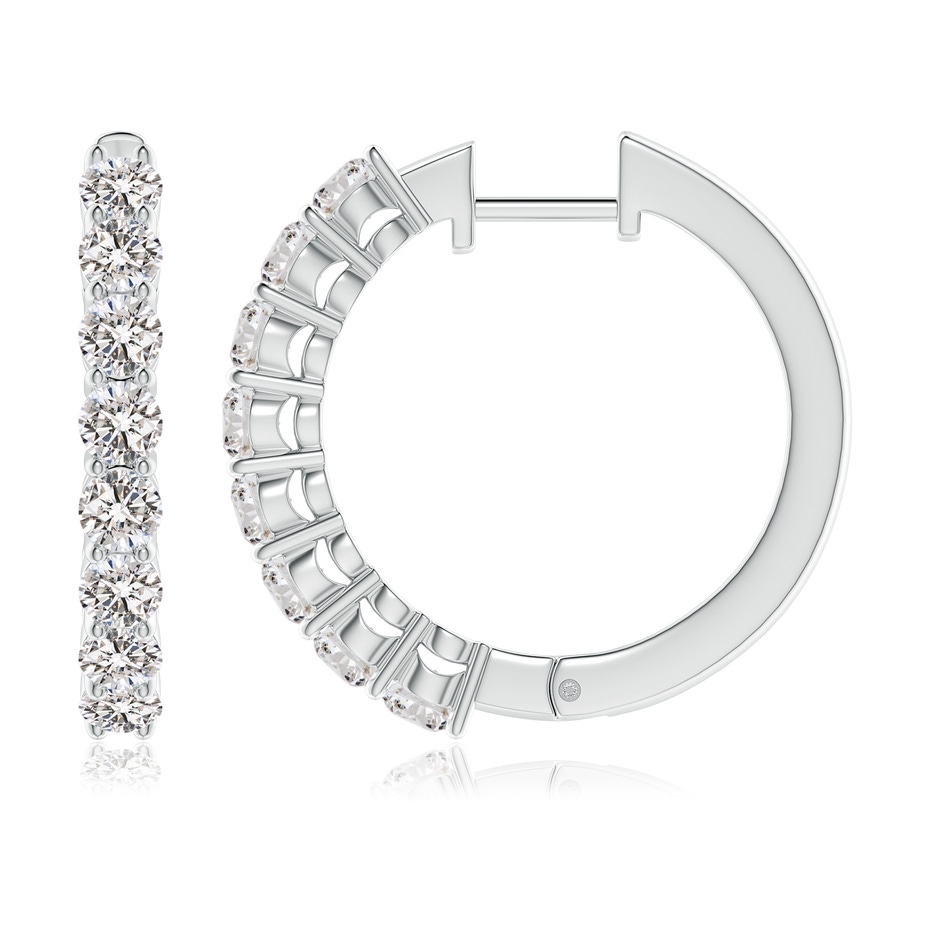 3.2mm IJI1I2 Airline-Set Diamond Hinged Hoop Earrings in White Gold side-1
