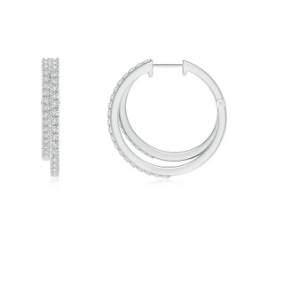 1.2mm HSI2 Diamond Double Hoop Earrings in White Gold