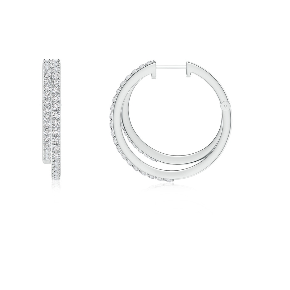 1.2mm HSI2 Diamond Double Hoop Earrings in White Gold 