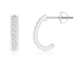 1.8mm GVS2 Channel-Set Diamond Half Hoop Earrings in White Gold