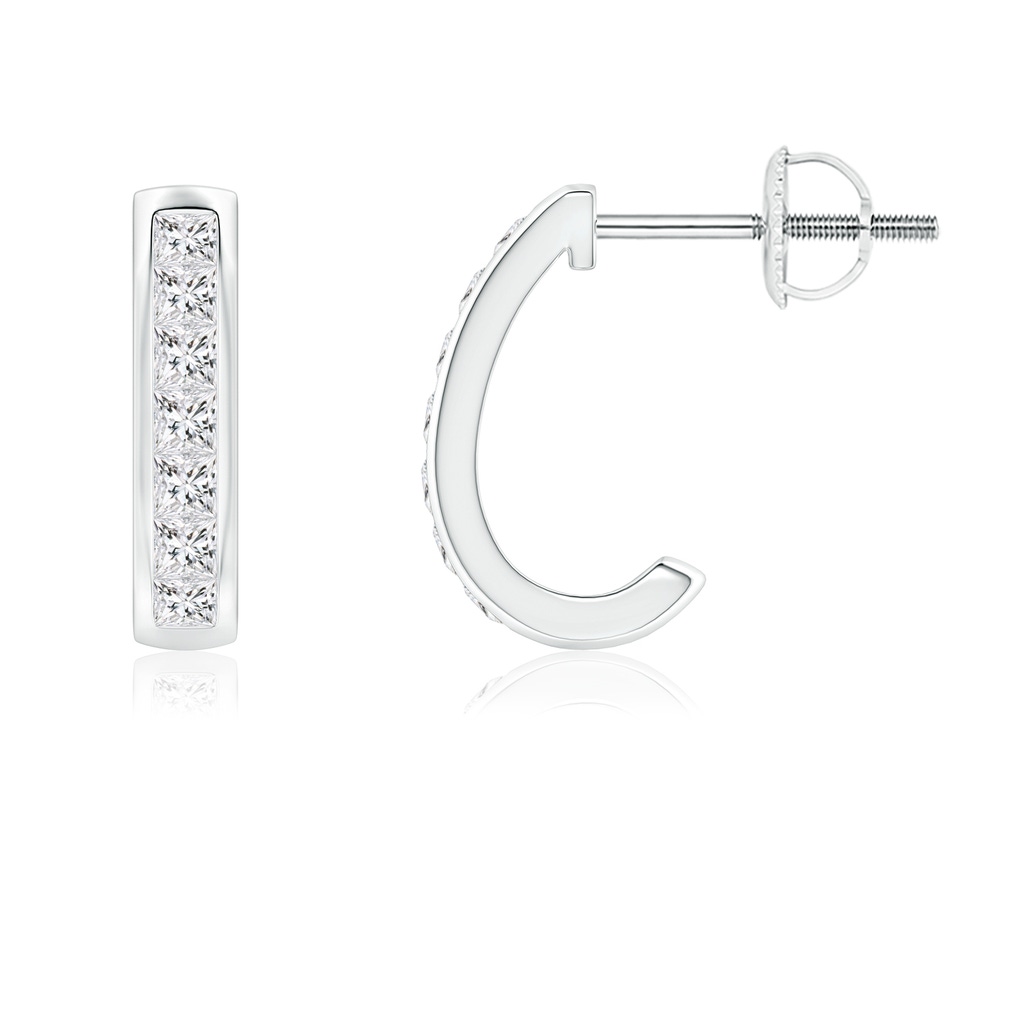 1.8mm HSI2 Channel-Set Diamond Half Hoop Earrings in White Gold