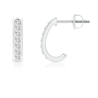 1.8mm HSI2 Channel-Set Diamond Half Hoop Earrings in White Gold