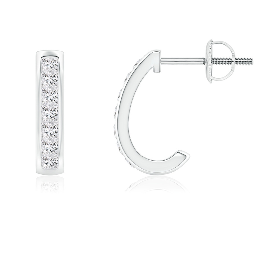 1.8mm HSI2 Channel-Set Diamond Half Hoop Earrings in White Gold 