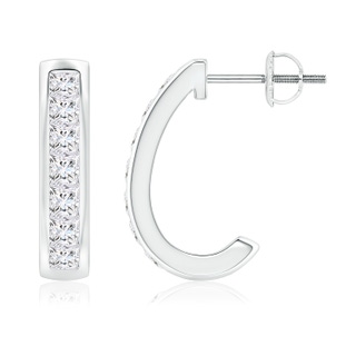 2.4mm GVS2 Channel-Set Diamond Half Hoop Earrings in P950 Platinum