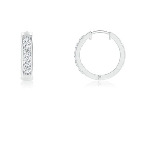 1.8mm GVS2 Channel-Set Diamond Hoop Earrings in White Gold