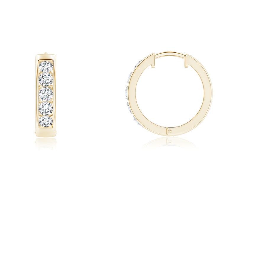 1.8mm GVS2 Channel-Set Diamond Hoop Earrings in Yellow Gold 