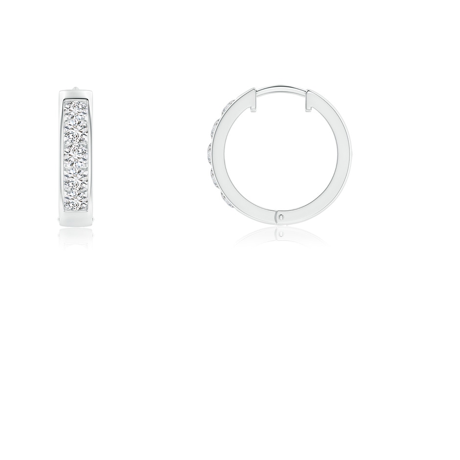1.8mm HSI2 Channel-Set Diamond Hoop Earrings in 18K White Gold 