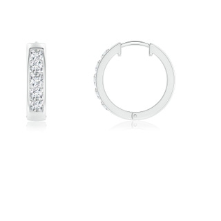 2.3mm GVS2 Channel-Set Diamond Hoop Earrings in White Gold