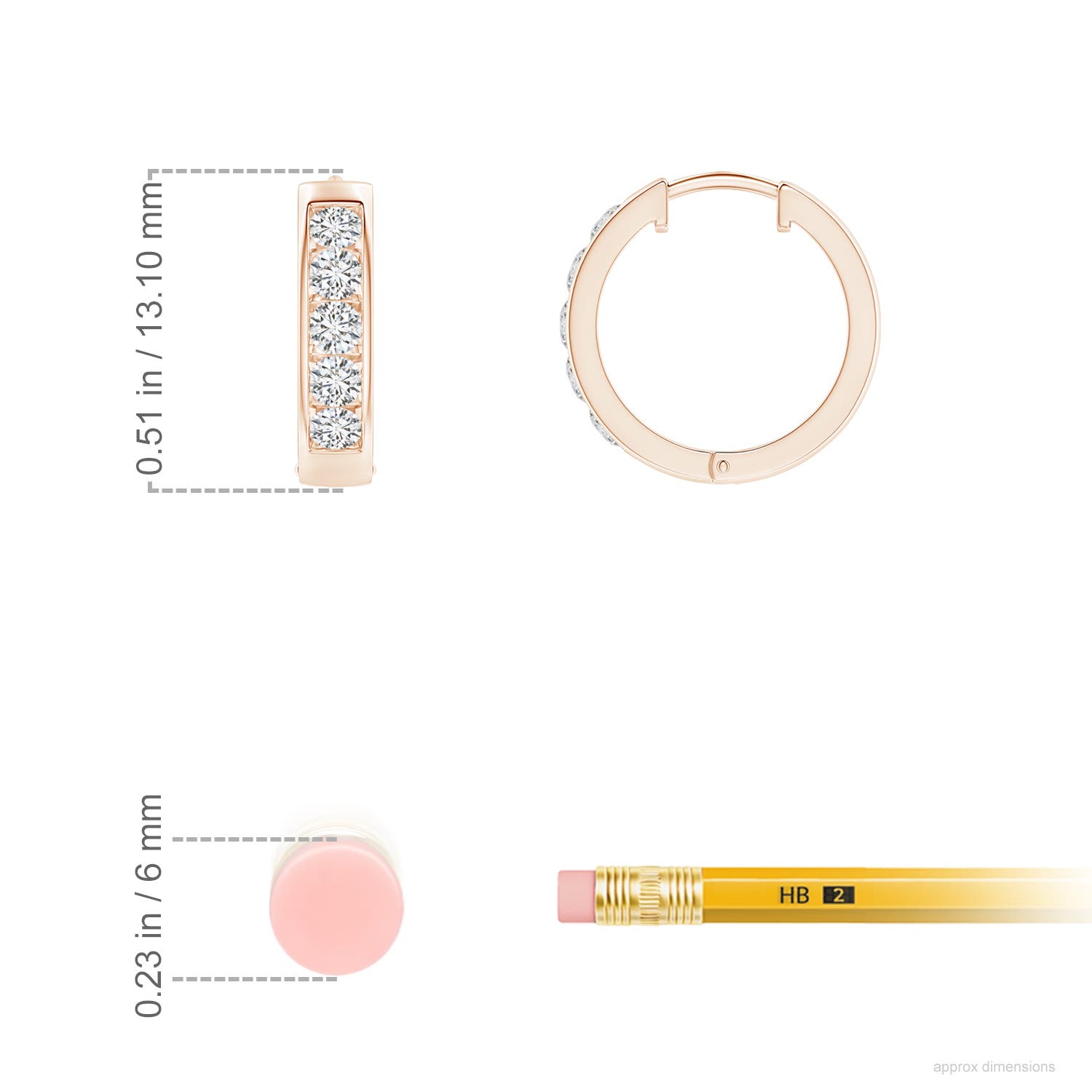 H, SI2 / 0.52 CT / 14 KT Rose Gold