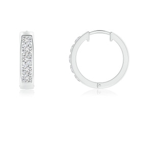 2.3mm HSI2 Channel-Set Diamond Hoop Earrings in White Gold