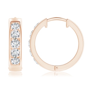 3.8mm GVS2 Channel-Set Diamond Hoop Earrings in Rose Gold