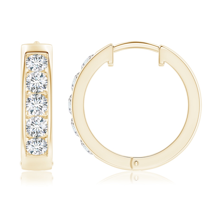 3.8mm GVS2 Channel-Set Diamond Hoop Earrings in Yellow Gold 