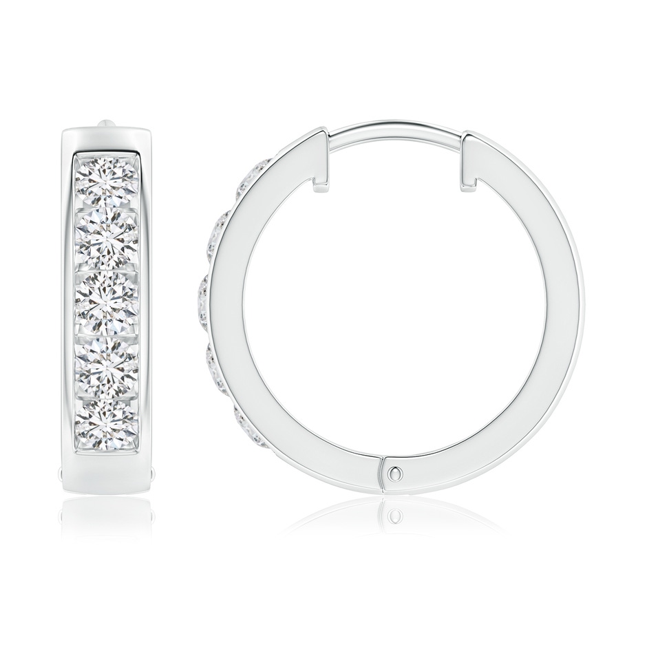 3.8mm HSI2 Channel-Set Diamond Hoop Earrings in 18K White Gold 