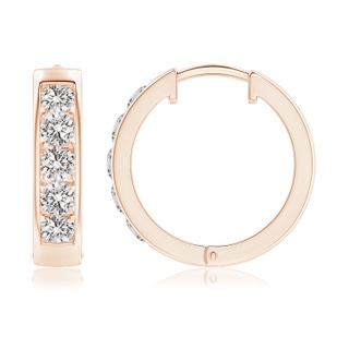 3.8mm IJI1I2 Channel-Set Diamond Hoop Earrings in 9K Rose Gold