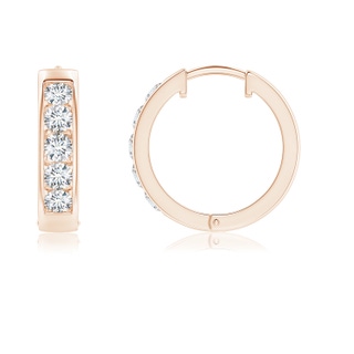 3mm GVS2 Channel-Set Diamond Hoop Earrings in 18K Rose Gold
