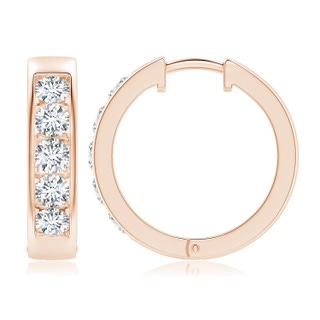 4.2mm GVS2 Channel-Set Diamond Hoop Earrings in 18K Rose Gold