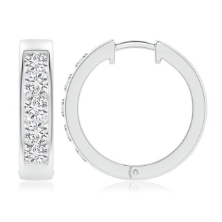 4.2mm HSI2 Channel-Set Diamond Hoop Earrings in P950 Platinum