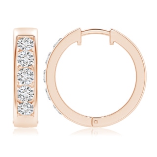 4.2mm HSI2 Channel-Set Diamond Hoop Earrings in Rose Gold