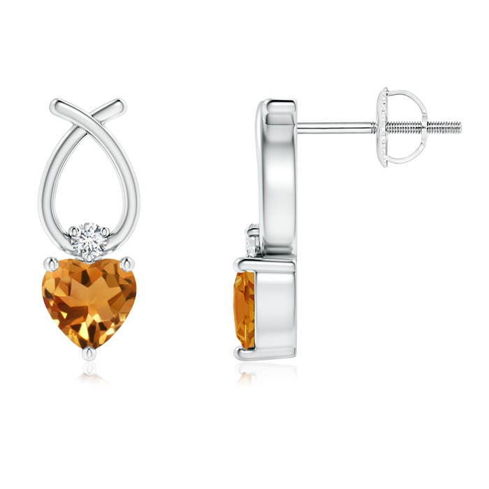 AA - Citrine / 0.43 CT / 14 KT White Gold