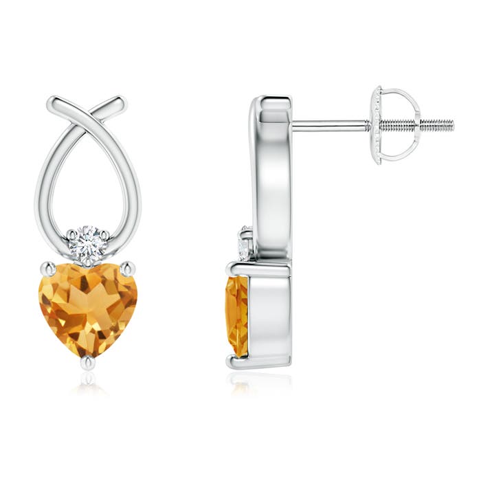 A - Citrine / 0.73 CT / 14 KT White Gold