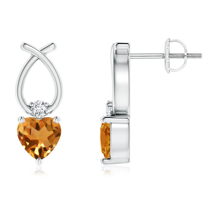 AA - Citrine / 0.73 CT / 14 KT White Gold