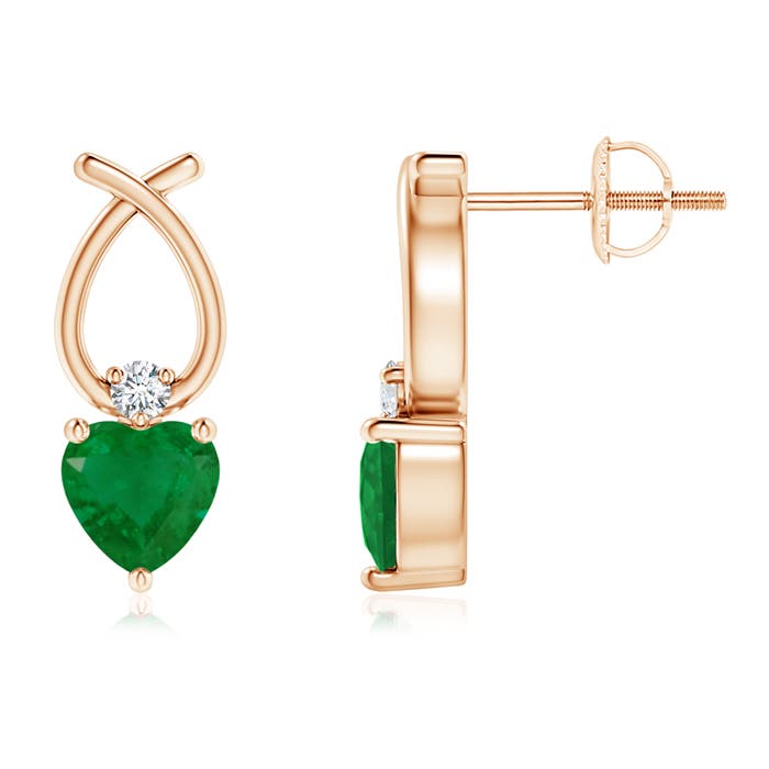 A - Emerald / 0.83 CT / 14 KT Rose Gold