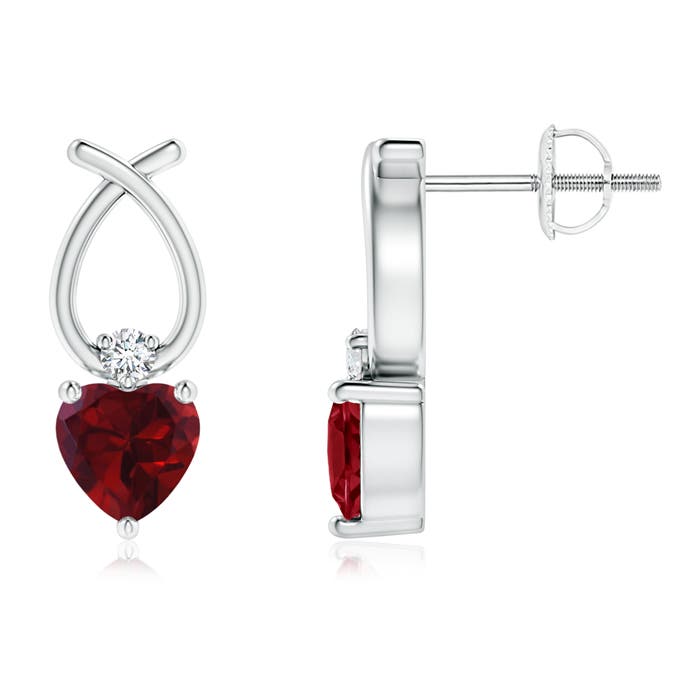 AA - Garnet / 0.93 CT / 14 KT White Gold