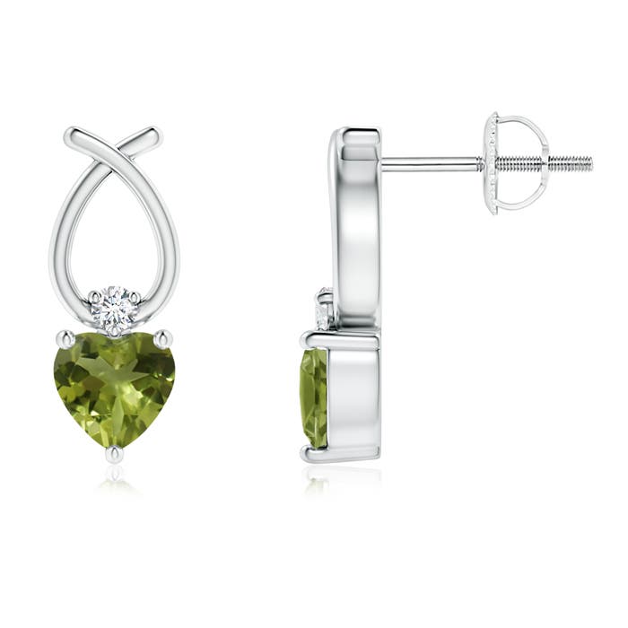 A - Peridot / 0.53 CT / 14 KT White Gold