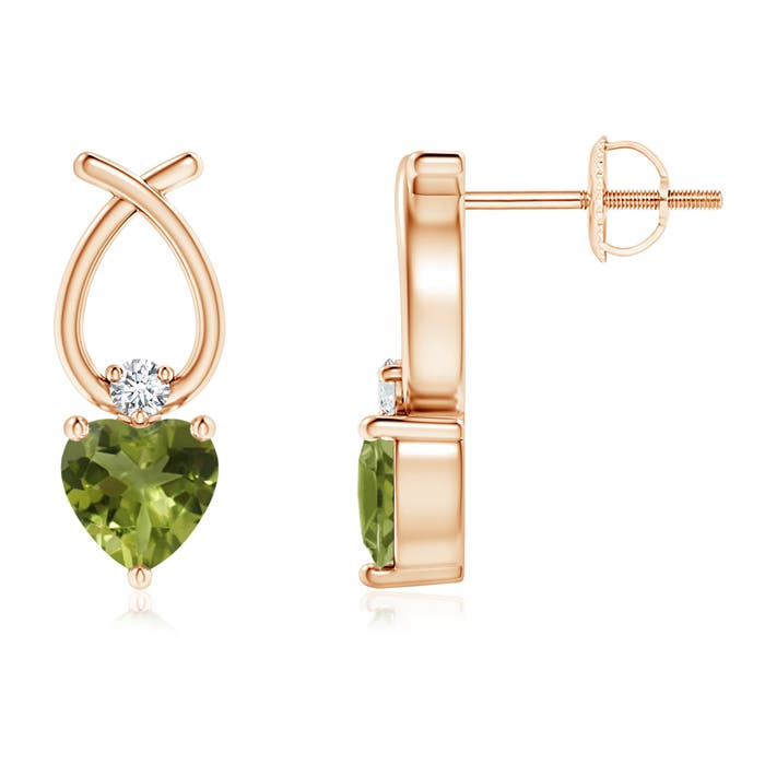 A - Peridot / 0.73 CT / 14 KT Rose Gold