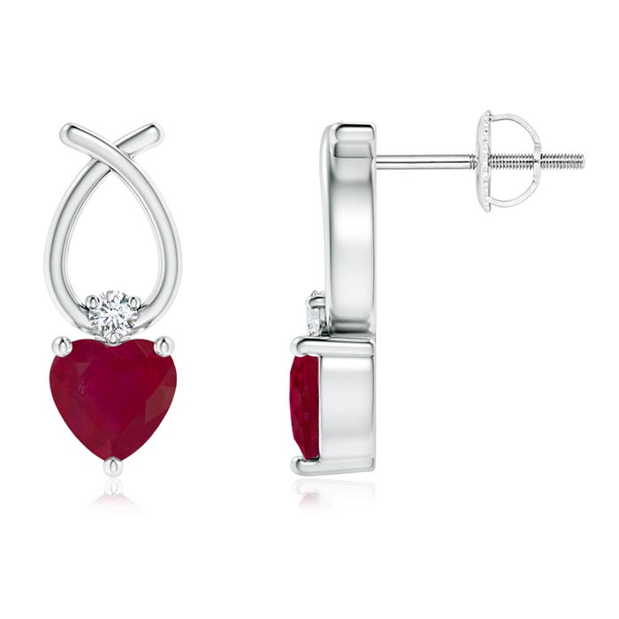 A - Ruby / 1.13 CT / 14 KT White Gold